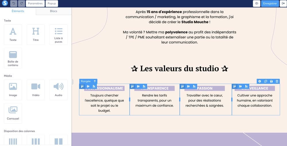 Fonctionnalités de glisser-déposer sur systeme.io