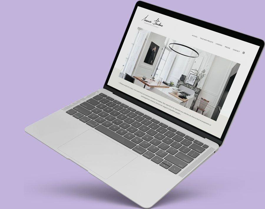 Image montrant la création du site internet d'Inma Studio