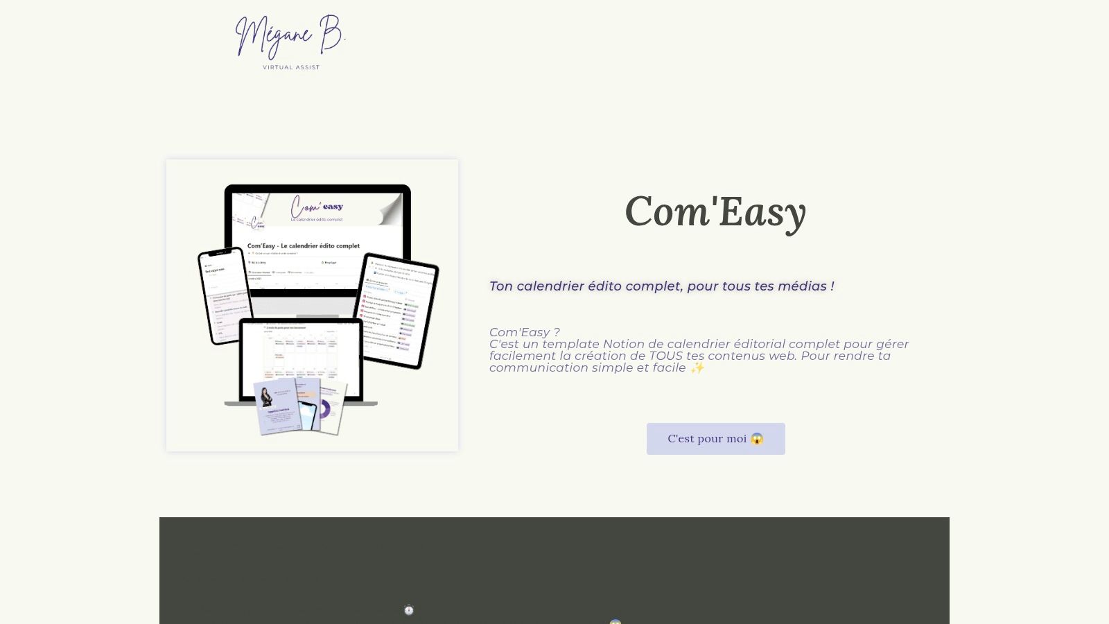 Megane B. – Com’Easy Template Notion (payant)